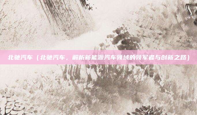 北驰汽车(北驰汽车,解析新能源汽车领域的领军者与创新之路)