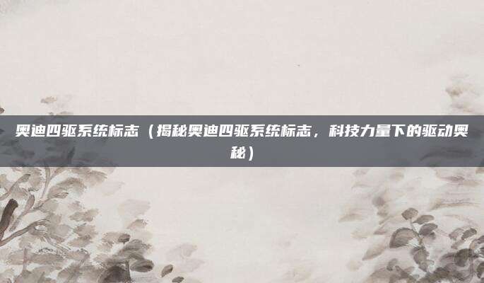 奥迪四驱系统标志(揭秘奥迪四驱系统标志,科技力量下的驱动奥秘)