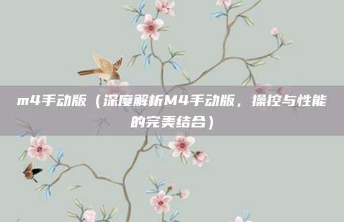 m4手动版(深度解析M4手动版,操控与性能的完美结合)