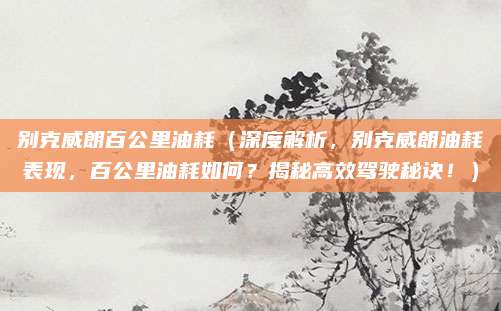 别克威朗百公里油耗(深度解析,别克威朗油耗表现,百公里油耗如何?揭秘高效驾驶秘诀!)
