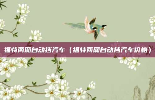 福特两厢自动挡汽车(福特两厢自动挡汽车价格)