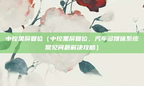 中控黑屏复位(中控黑屏复位,汽车多媒体系统常见问题解决攻略)