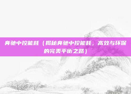 奔驰中控能耗(揭秘奔驰中控能耗,高效与环保的完美平衡之路)