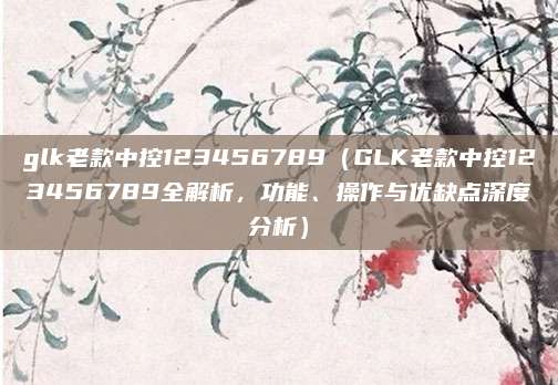 glk老款中控123456789（GLK老款中控123456789全解析，功能、操作与优缺点深度分析）