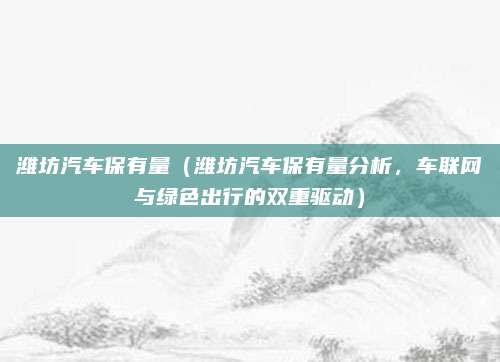 潍坊汽车保有量（潍坊汽车保有量分析，车联网与绿色出行的双重驱动）