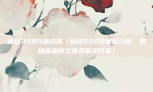 标致2008油耗高(标致2008油耗分析,揭秘高油耗之谜及解决方案)