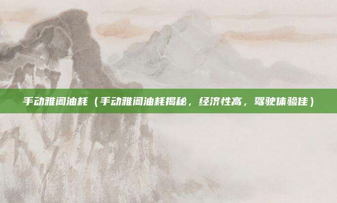 手动雅阁油耗(手动雅阁油耗揭秘,经济性高,驾驶体验佳)