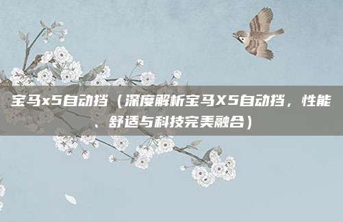宝马x5自动挡(深度解析宝马X5自动挡,性能、舒适与科技完美融合)