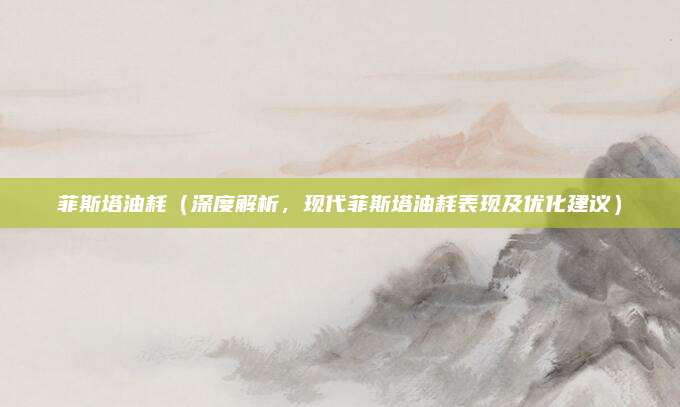 菲斯塔油耗(深度解析,现代菲斯塔油耗表现及优化建议)