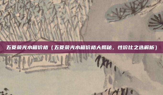 五菱荣光水箱价格(五菱荣光水箱价格大揭秘,性价比之选解析)