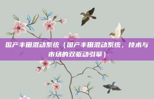 国产丰田混动系统(国产丰田混动系统,技术与市场的双驱动引擎)