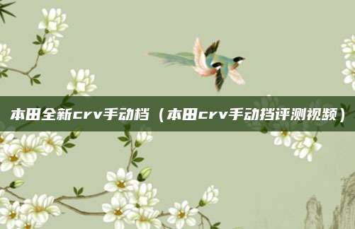 本田全新crv手动档（本田crv手动挡评测视频）