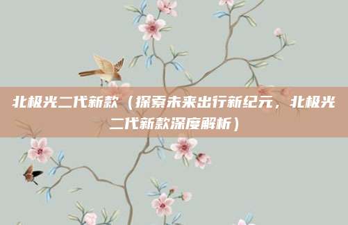 北极光二代新款（探索未来出行新纪元，北极光二代新款深度解析）