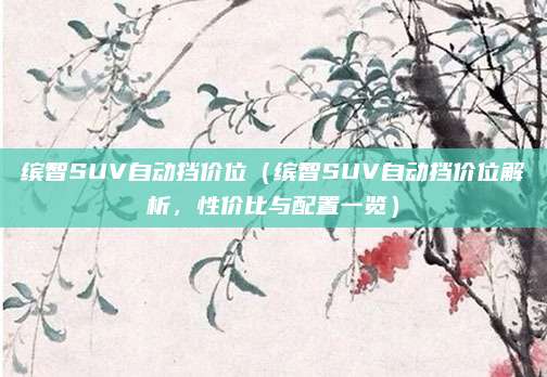 缤智SUV自动挡价位(缤智SUV自动挡价位解析,性价比与配置一览)