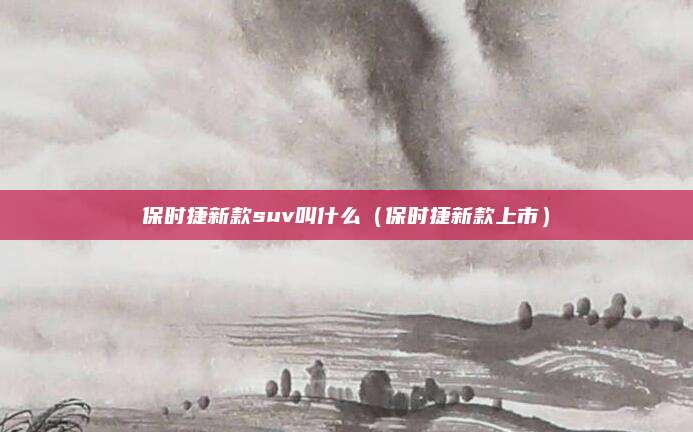 保时捷新款suv叫什么(保时捷新款上市)