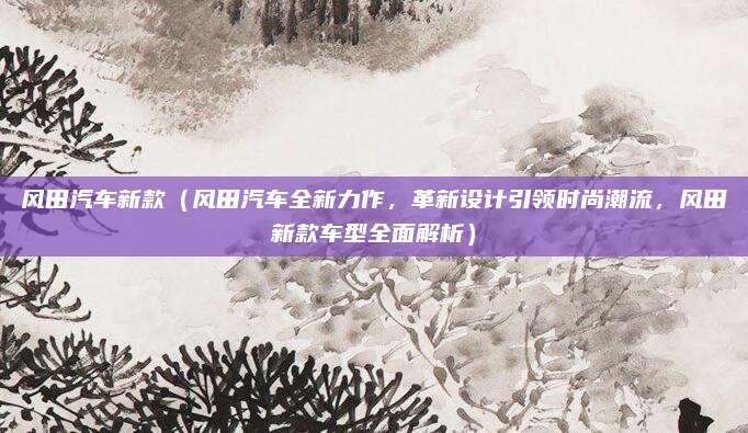 风田汽车新款（风田汽车全新力作，革新设计引领时尚潮流，风田新款车型全面解析）