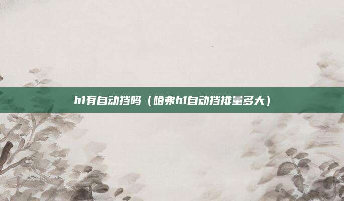 h1有自动挡吗(哈弗h1自动挡排量多大)