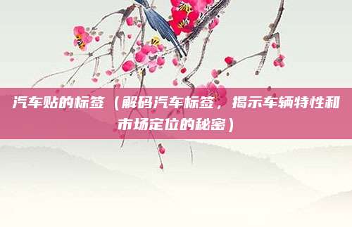汽车贴的标签（解码汽车标签，揭示车辆特性和市场定位的秘密）