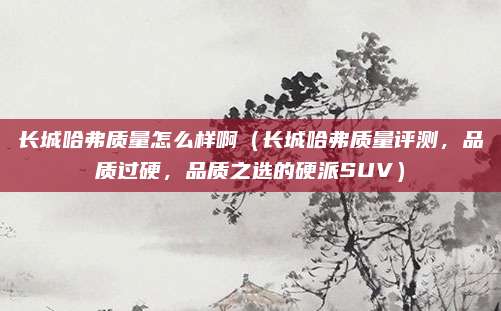 长城哈弗质量怎么样啊(长城哈弗质量评测,品质过硬,品质之选的硬派SUV)