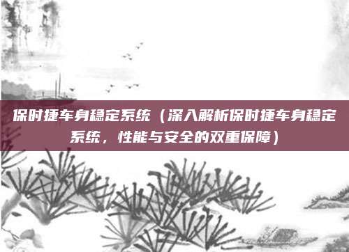 保时捷车身稳定系统(深入解析保时捷车身稳定系统,性能与安全的双重保障)