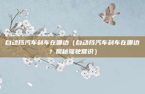 自动挡汽车刹车在哪边(自动挡汽车刹车在哪边?揭秘驾驶常识)