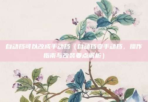 自动挡可以改成手动挡(自动挡变手动挡,操作指南与改装要点解析)