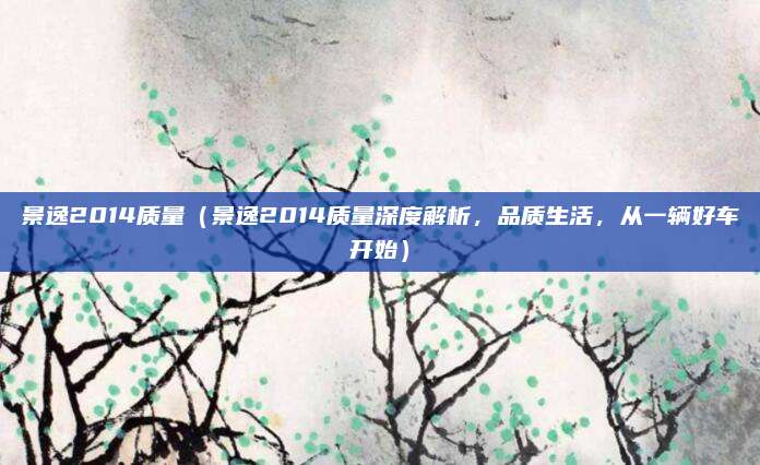 景逸2014质量(景逸2014质量深度解析,品质生活,从一辆好车开始)