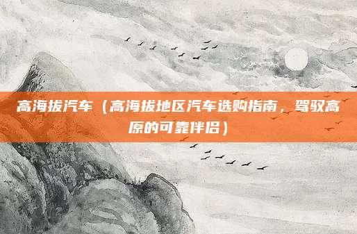 高海拔汽车（高海拔地区汽车选购指南，驾驭高原的可靠伴侣）