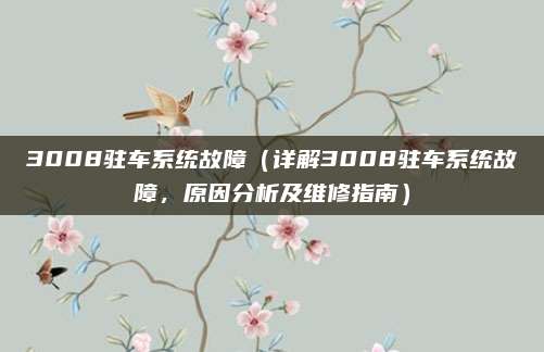 3008驻车系统故障(详解3008驻车系统故障,原因分析及维修指南)