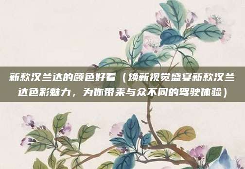 新款汉兰达的颜色好看(焕新视觉盛宴新款汉兰达色彩魅力,为你带来与众不同的驾驶体验)