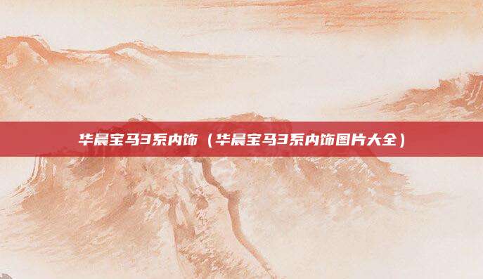 华晨宝马3系内饰(华晨宝马3系内饰图片大全)