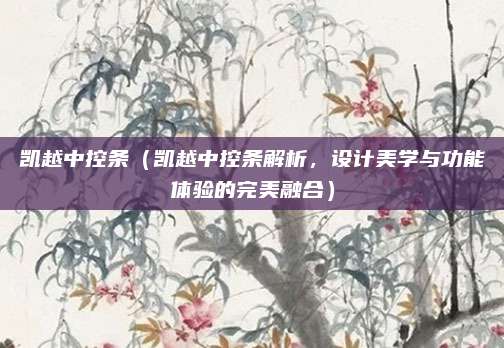 凯越中控条（凯越中控条解析，设计美学与功能体验的完美融合）