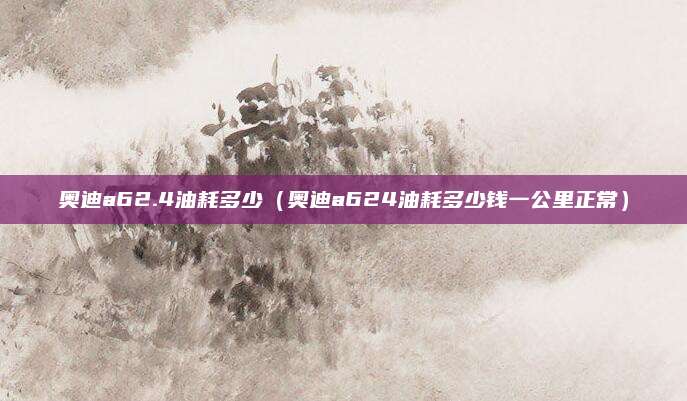 奥迪a62.4油耗多少(奥迪a624油耗多少钱一公里正常)