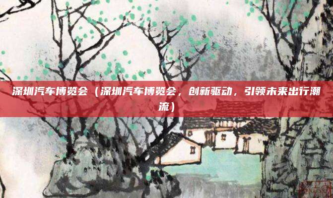 深圳汽车博览会(深圳汽车博览会,创新驱动,引领未来出行潮流)