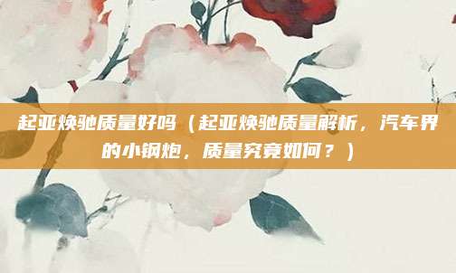 起亚焕驰质量好吗(起亚焕驰质量解析,汽车界的小钢炮,质量究竟如何?)