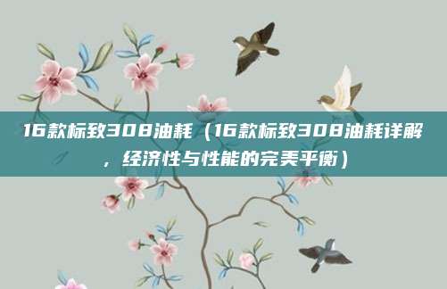 16款标致308油耗(16款标致308油耗详解,经济性与性能的完美平衡)