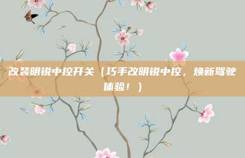 改装明锐中控开关(巧手改明锐中控,焕新驾驶体验!)