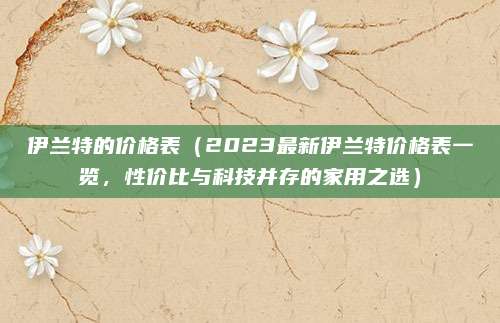 伊兰特的价格表(2023最新伊兰特价格表一览,性价比与科技并存的家用之选)