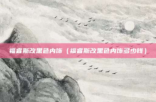福睿斯改黑色内饰(福睿斯改黑色内饰多少钱)