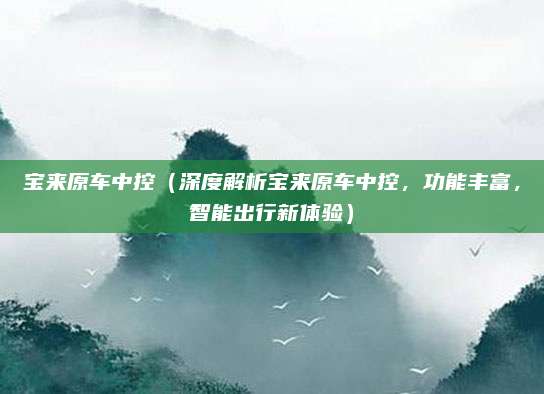 宝来原车中控(深度解析宝来原车中控,功能丰富,智能出行新体验)