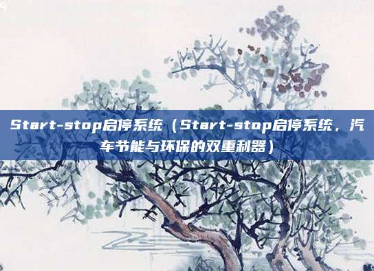 Start-stop启停系统(Start-stop启停系统,汽车节能与环保的双重利器)