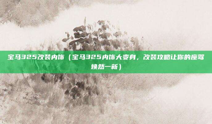 宝马325改装内饰（宝马325内饰大变身，改装攻略让你的座驾焕然一新）