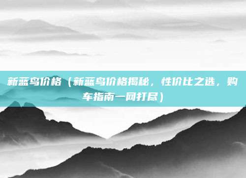 新蓝鸟价格（新蓝鸟价格揭秘，性价比之选，购车指南一网打尽）