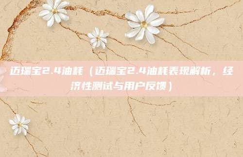 迈瑞宝2.4油耗(迈瑞宝2.4油耗表现解析,经济性测试与用户反馈)