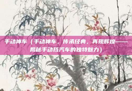 手动神车（手动神车，传承经典，再现辉煌——揭秘手动挡汽车的独特魅力）
