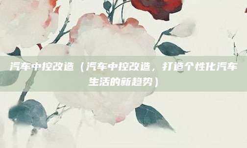 汽车中控改造（汽车中控改造，打造个性化汽车生活的新趋势）