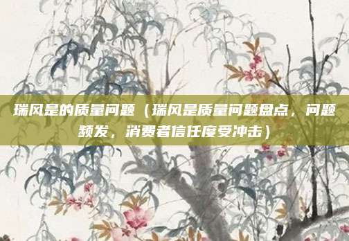 瑞风是的质量问题(瑞风是质量问题盘点,问题频发,消费者信任度受冲击)