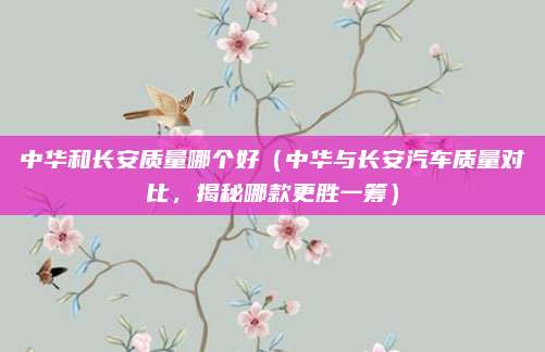 中华和长安质量哪个好(中华与长安汽车质量对比,揭秘哪款更胜一筹)