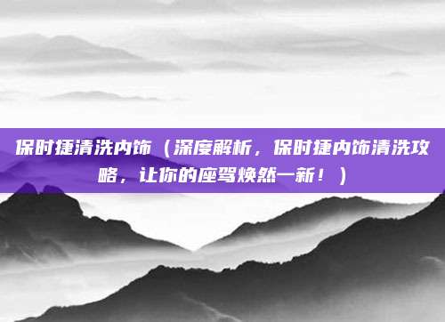保时捷清洗内饰(深度解析,保时捷内饰清洗攻略,让你的座驾焕然一新!)