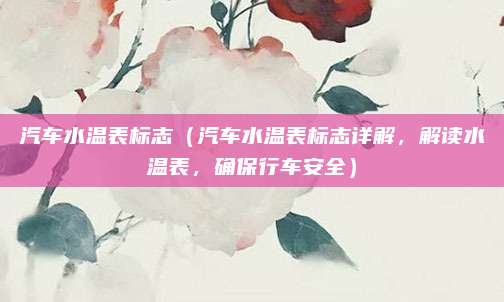 汽车水温表标志(汽车水温表标志详解,解读水温表,确保行车安全)